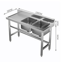 Load image into Gallery viewer, Commercial Kitchen Sink 2 Compartment Stainless Steel with Left Drainboard Living and Home
