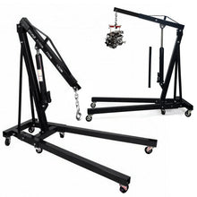 Load image into Gallery viewer, Portable Hydraulic Engine Crane 2 Ton 4400lb Folding Hoist with Hooks Living and Home