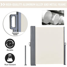 Load image into Gallery viewer, Retractable Double Side Awning - White Water Resistant Patio Awnings Living and Home