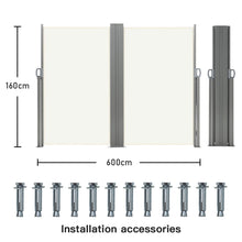 Load image into Gallery viewer, Retractable Double Side Awning - White Water Resistant Patio Awnings Living and Home
