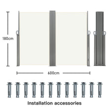 Load image into Gallery viewer, Retractable Double Side Awning - White Water Resistant Patio Awnings Living and Home