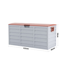 Load image into Gallery viewer, Outdoor Grey Chest Storage Box wih Brown Cover Garden Storages & Greenhouses Living and Home