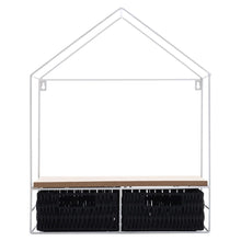 Load image into Gallery viewer, Sleek Elongated 2-Tier Wall Shelf with White Iron Rings �����������������������������������������������