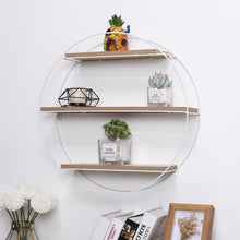 Load image into Gallery viewer, Chic Round 3-Tier Wall Shelf with White Iron Rings �����������������������������������������������