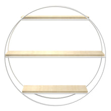 Load image into Gallery viewer, Chic Round 3-Tier Wall Shelf with White Iron Rings �����������������������������������������������