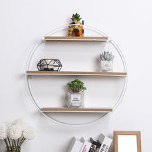 Load image into Gallery viewer, Chic Round 3-Tier Wall Shelf with White Iron Rings �����������������������������������������������