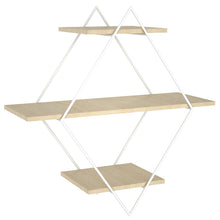 Load image into Gallery viewer, Stylish Diamond 3-Tier Wall Shelf with White Iron Rings �����������������������������������������������