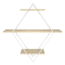 Load image into Gallery viewer, Stylish Diamond 3-Tier Wall Shelf with White Iron Rings �����������������������������������������������