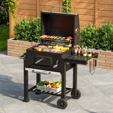 Load image into Gallery viewer, Charcoal BBQ Grill Barrel with Side Table Garden BBQ Grill Living and Home