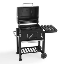 Load image into Gallery viewer, Charcoal BBQ Grill Barrel with Side Table Garden BBQ Grill Living and Home