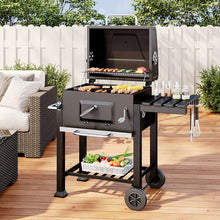 Load image into Gallery viewer, 113 W Charcoal BBQ Grill Barrel with Side Table BBQ Grills Living and Home