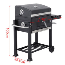 Load image into Gallery viewer, 113 W Charcoal BBQ Grill Barrel with Side Table BBQ Grills Living and Home