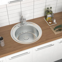 Load image into Gallery viewer, Stainless Steel Kitchen Sink Single Bowl Catering Living and Home 49cm W x 49cm D x 17.5cm H