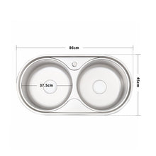 Load image into Gallery viewer, Double Bowl Kitchen Sink 0.6mm Stainless Steel Catering Sink Kitchen Sinks Living and Home
