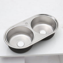 Load image into Gallery viewer, Double Bowl Kitchen Sink 0.6mm Stainless Steel Catering Sink Kitchen Sinks Living and Home