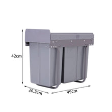 Load image into Gallery viewer, 30/40L Grey Pull Out Recycling Waste Bin for Kitchen Kitchen Waste Bins Living and Home