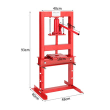 Load image into Gallery viewer, 6 Ton Workshop Hydraulic Press Red H-Frame Tools DIY Tools Living and Home