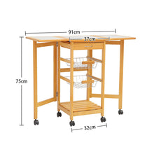 Load image into Gallery viewer, Elegant Kitchen Mobile Cart with Tile Surface and Pine Wood Living and Home