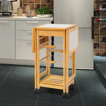 Load image into Gallery viewer, Elegant Kitchen Mobile Cart with Tile Surface and Pine Wood Living and Home