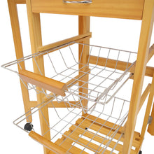 Load image into Gallery viewer, Elegant Kitchen Mobile Cart with Tile Surface and Pine Wood Living and Home