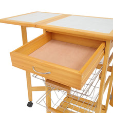 Load image into Gallery viewer, Elegant Kitchen Mobile Cart with Tile Surface and Pine Wood Living and Home