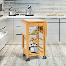 Load image into Gallery viewer, Elegant Kitchen Mobile Cart with Tile Surface and Pine Wood Living and Home