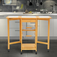 Load image into Gallery viewer, Elegant Kitchen Mobile Cart with Tile Surface and Pine Wood Living and Home
