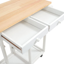 Load image into Gallery viewer, Chic White Kitchen Mobile Cart with Pine and MDF Construction Living and Home