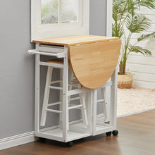Load image into Gallery viewer, Chic White Kitchen Mobile Cart with Pine and MDF Construction Living and Home