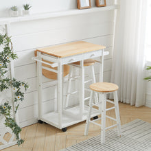 Load image into Gallery viewer, Chic White Kitchen Mobile Cart with Pine and MDF Construction Living and Home