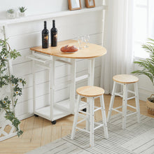 Load image into Gallery viewer, Chic White Kitchen Mobile Cart with Pine and MDF Construction Living and Home