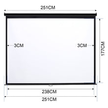 Load image into Gallery viewer, 4:3 Projector Screen with Manual Pull Down for Home Theater Projector Screens Living and Home