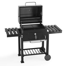 Load image into Gallery viewer, Charcoal Grill Barrel Wide 114.5cm w/ Side Shelves Garden BBQ Grill Living and Home