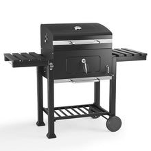 Load image into Gallery viewer, Charcoal Grill Barrel Wide 114.5cm w/ Side Shelves Garden BBQ Grill Living and Home