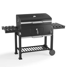 Load image into Gallery viewer, Barrel Charcoal Grill Wide 160cm with Side Shelves Garden BBQ Grill Living and Home