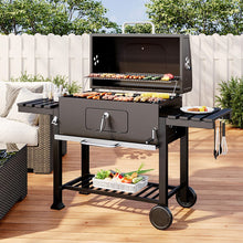 Load image into Gallery viewer, Barrel Charcoal Outdoor Grill Wide 160cm with Side Shelves BBQ Grills Living and Home