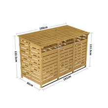 Load image into Gallery viewer, Outdoor Spruce Wood Trash Can Storage Shed