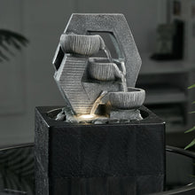 Load image into Gallery viewer, LED Light Cascade Tabletop Fountain Relaxing Water Feature for Relaxation and Meditation Soothing Waterfall Design Fountains Living and Home