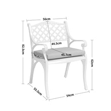 Load image into Gallery viewer, Set of 2 Garden Chairs Cast Aluminium Armchairs with Cushion Patio Side Chairs Living and Home