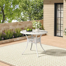 Load image into Gallery viewer, Garden Bistro Table Round Hollow Table with Parasol Hole Garden Dining Tables Living and Home White