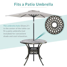 Load image into Gallery viewer, Garden Bistro Table Round Hollow Table with Parasol Hole Garden Dining Tables Living and Home