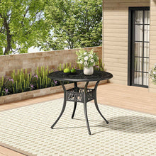 Load image into Gallery viewer, Garden Bistro Table Round Hollow Table with Parasol Hole Garden Dining Tables Living and Home Black