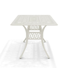 Load image into Gallery viewer, 150cm Wide Garden Dining Table Hollow Cast Aluminium Tables White/Black Garden Dining Tables Living and Home