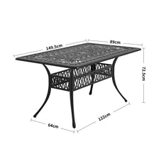 Load image into Gallery viewer, 150cm Garden Dining Table Hollow Cast Aluminum Table Garden Dining Tables Living and Home