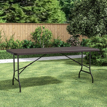 Load image into Gallery viewer, 3-Piece Rattan Plastic Outdoor Folding Table Bench Set Garden Dining Sets Living and Home