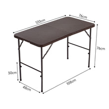 Load image into Gallery viewer, 120 CM Folding Table UK -Brown Collapsible Design Portable Tables Foldtable table Living and Home