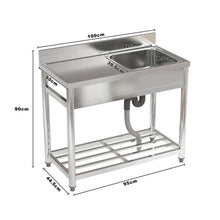 Load image into Gallery viewer, Stainless Steel One Compartment Commercial Sink with Right Drainboard Living and Home