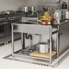 Load image into Gallery viewer, Stainless Steel One Compartment Commercial Sink with Right Drainboard Living and Home Version A