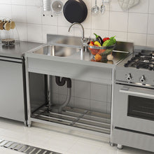 Load image into Gallery viewer, Stainless Steel One Compartment Commercial Sink with Right Drainboard Living and Home