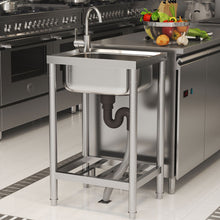 Load image into Gallery viewer, Stainless Steel Commercial Sink with Shelf